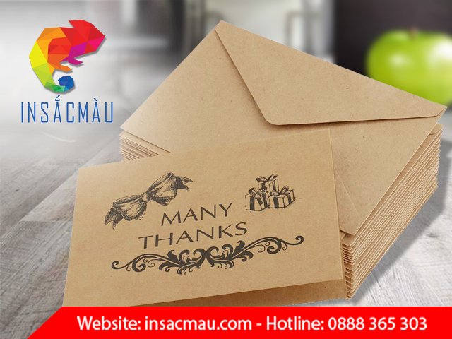 In bao thư giấy kraft, phong bì giấy kraft theo yêu cầu, giá rẻ tại xưởng In Sắc Màu