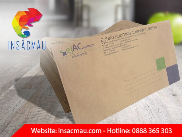 Mẫu bao thư giấy kraft nắp cho doanh nghiệp