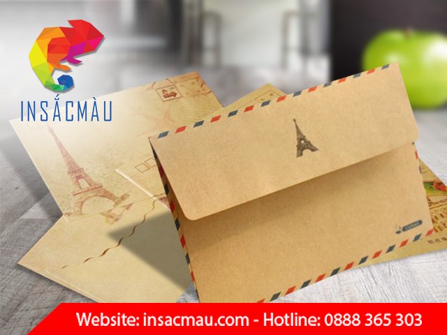 Mẫu bao thư giấy kraft nắp gập truyền thống