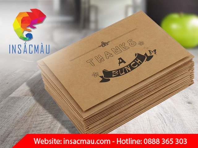 Quy cách in bao thư giấy kraft, phong bì giấy kraft tại In Sắc Màu
