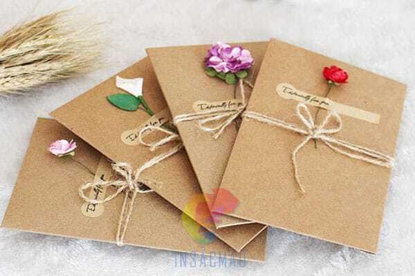 Mẫu bao thư giấy kraft handmade