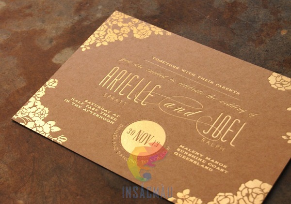 Mẫu bao thư giấy kraft làm thiệp cưới