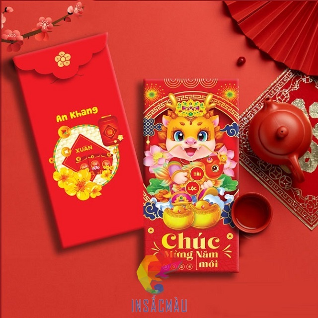 Mẫu bao lì xì thiết kế theo hình linh vật