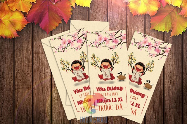 Mẫu bao lì xì thiết kế theo phong cách hiện đại