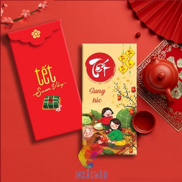 Mẫu bao lì xì chủ đề Tết sung túc