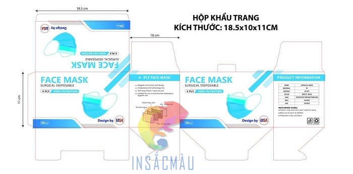 Mẫu hộp khẩu trang y tế đẹp, chất lượng tốt