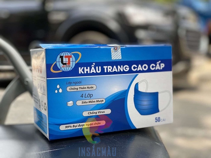 Mẫu hộp khẩu trang y tế cao cấp, nắp gập