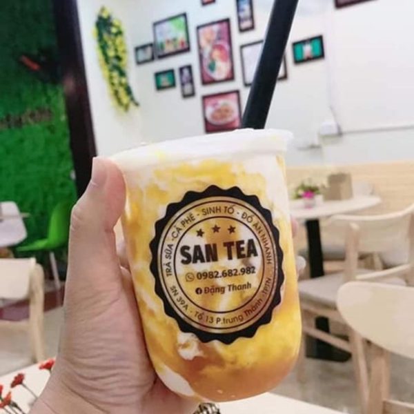 Logo decal dán ly sữa tươi đường đen