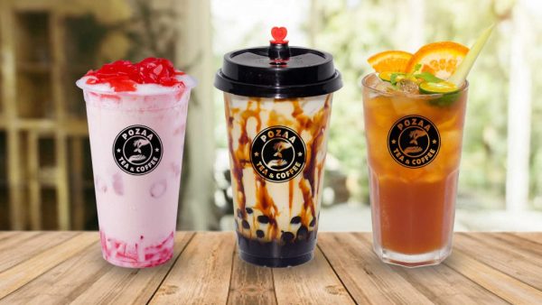 Logo dán ly trà sữa trân châu thiết kế đẹp
