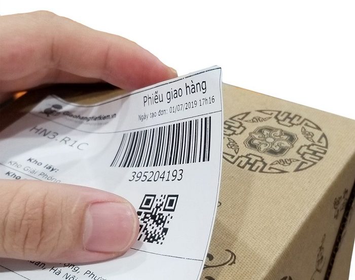 Mẫu tem mã vạch làm phiếu giao hàng