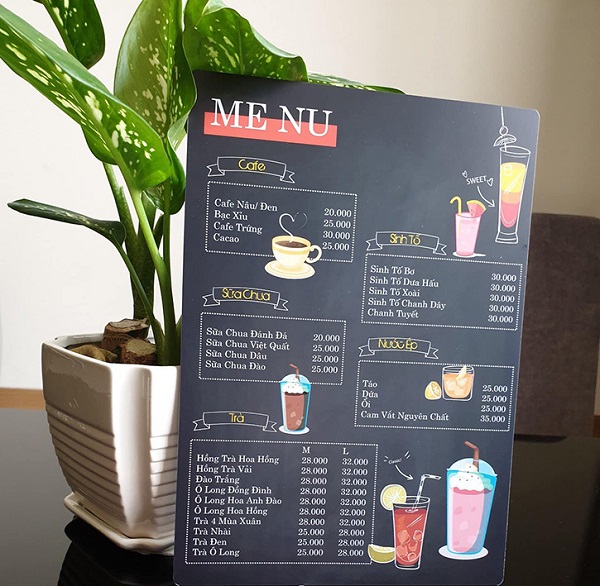 mẫu menu quán cafe