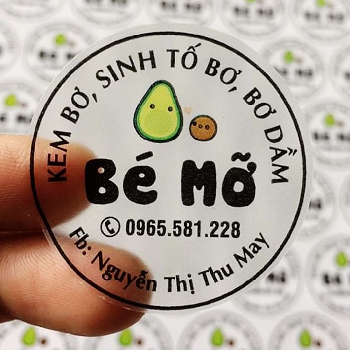 In logo dán ly nhựa, chai lọ