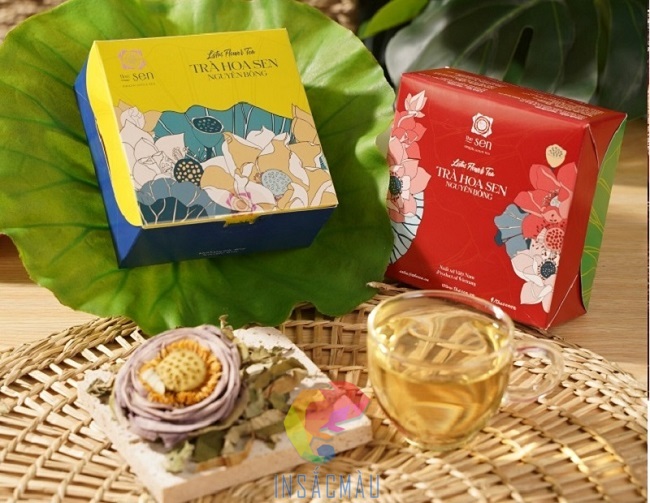 Mẫu hộp giấy đựng trà nắp rời, thiết kế bắt mắt