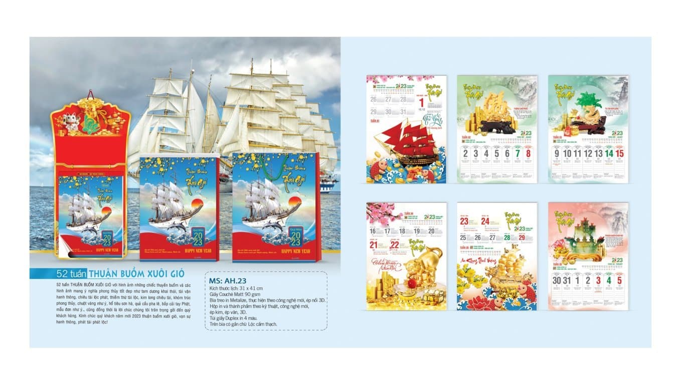 Mẫu lịch tết 52 tuần mới nhất - H1