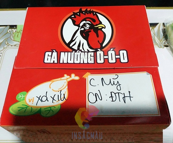 Mẫu hộp giấy ivory đựng gà nướng thiết kế kiểu nắp gài chắc chắn