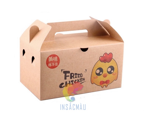 Mẫu hộp đựng gà nướng có tay cầm
