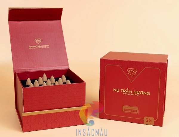 Mẫu hộp đựng nhang nụ cao cấp, nắp gập nam châm