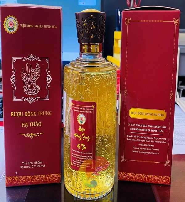 Mẫu hộp giấy đựng rượu đông trùng hạ thảo loại một chai