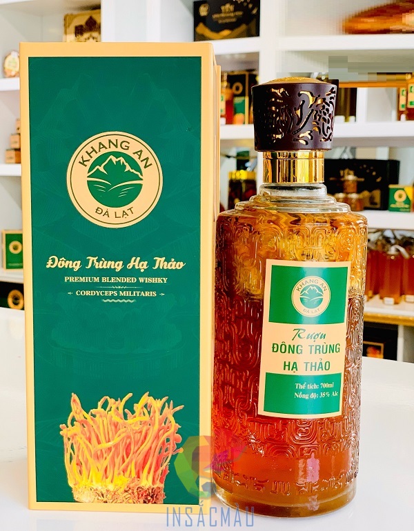 Mẫu hộp đựng rượu đông trùng hạ thảo thiết kế theo yêu cầu