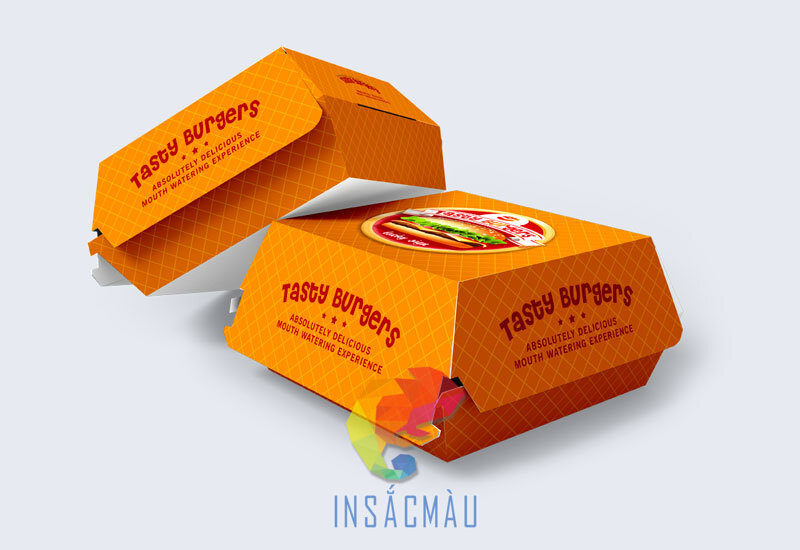 Mẫu hộp bánh hamburger đẹp