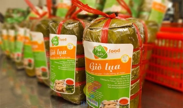 Mẫu tem nhãn giò lụa hình chữ nhật