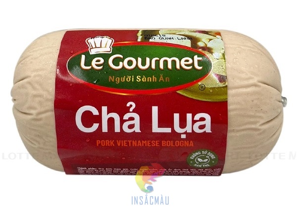 Mẫu tem nhãn dán chả lụa màu sắc bắt mắt