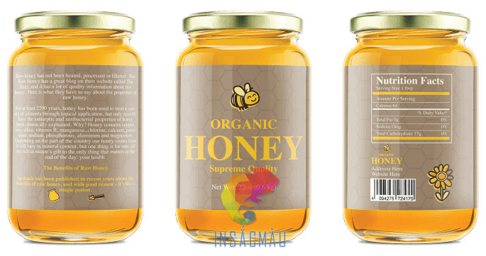 Mẫu tem nhãn thương hiệu mật ong