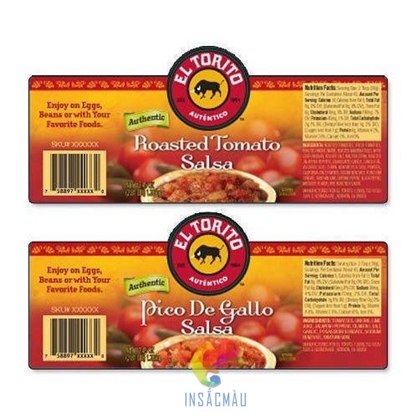 Mẫu tem nhãn thương hiệu gia vị thực phẩm