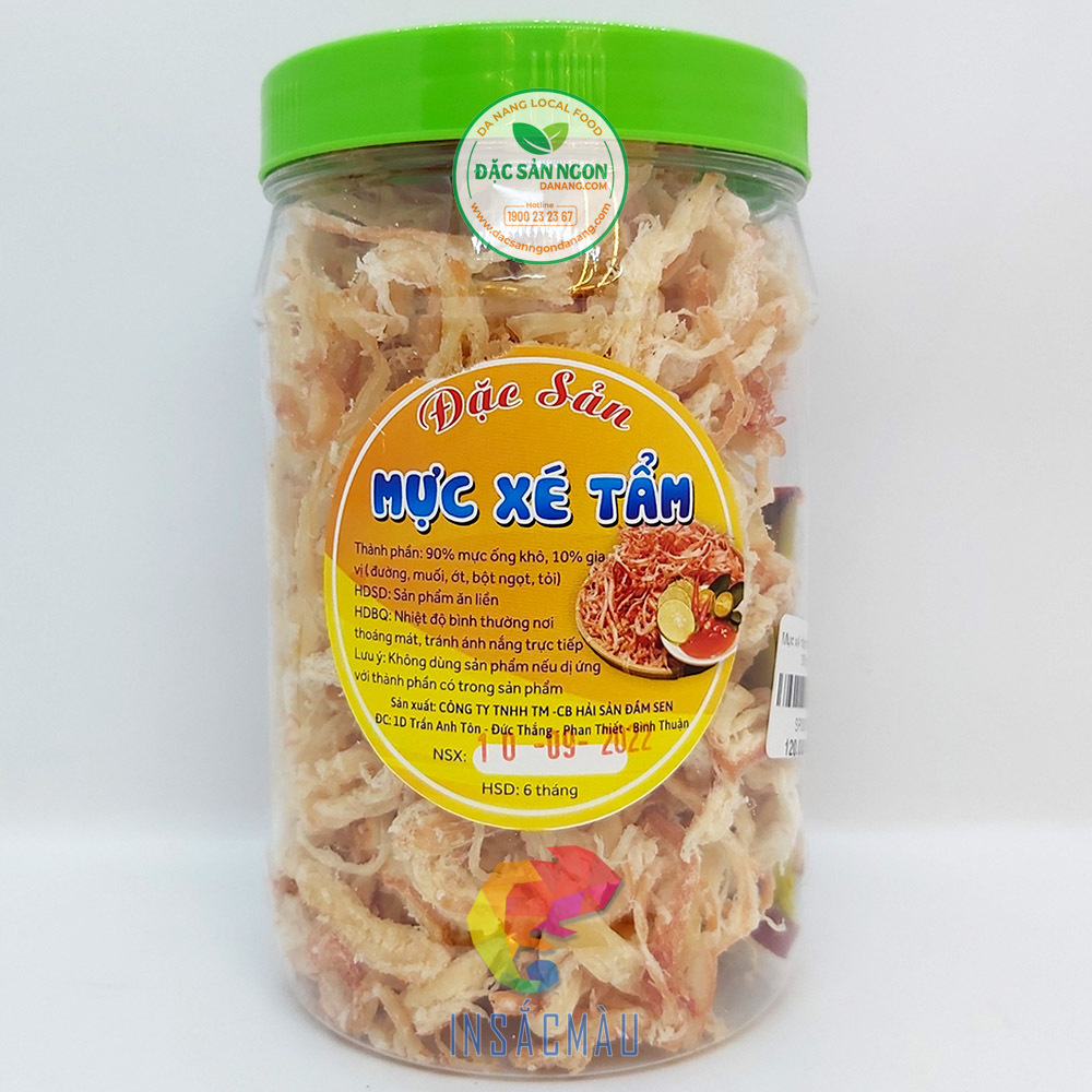 Mẫu tem dán hũ mực khô xé