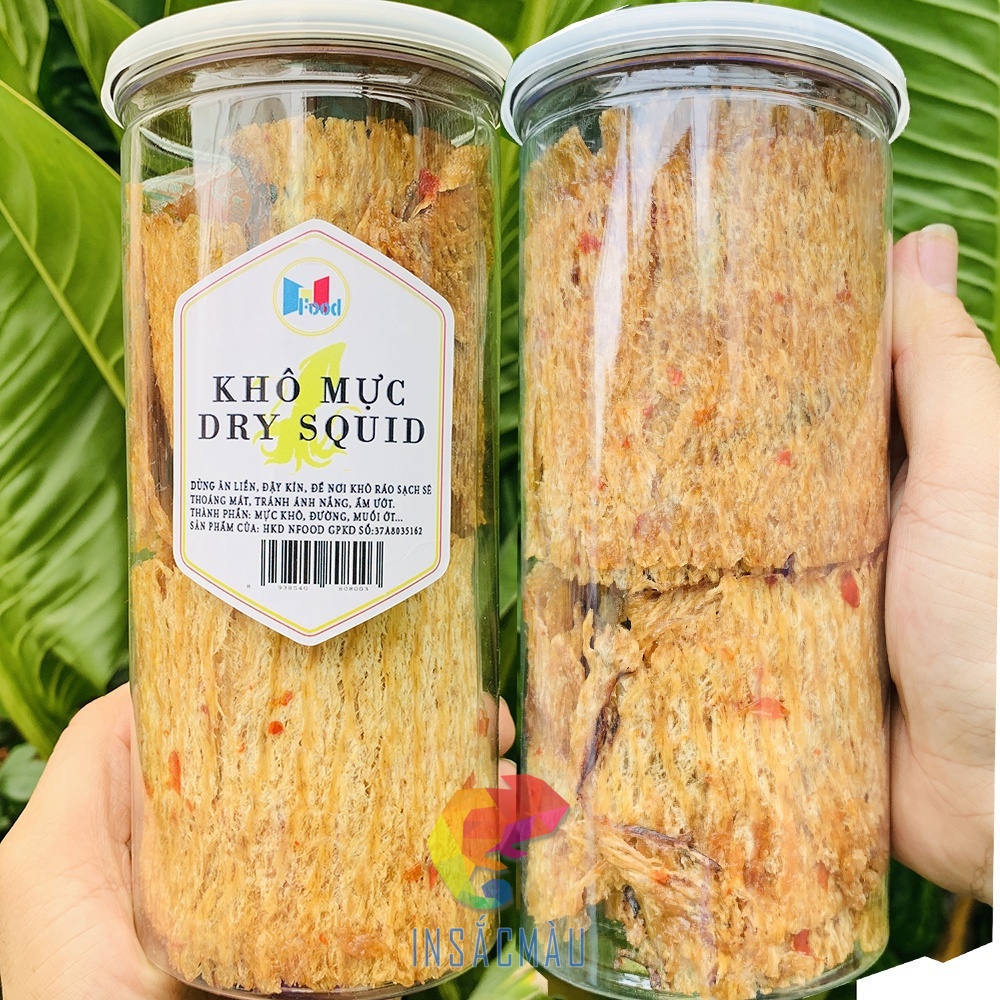 Mẫu tem nhãn mác khô mực đẹp