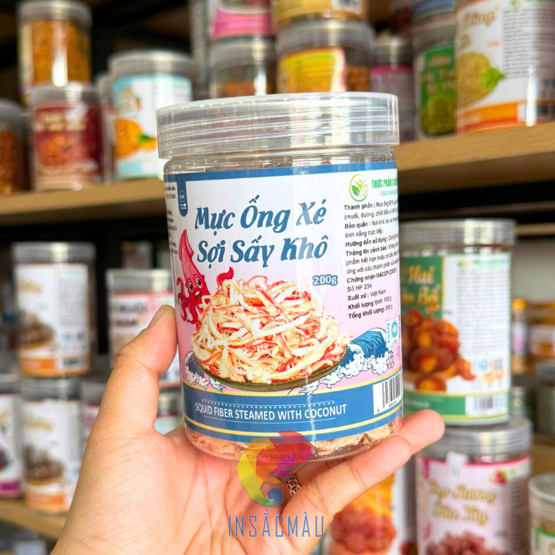 Mẫu tem nhãn dán hũ đựng mực khô xé sợi