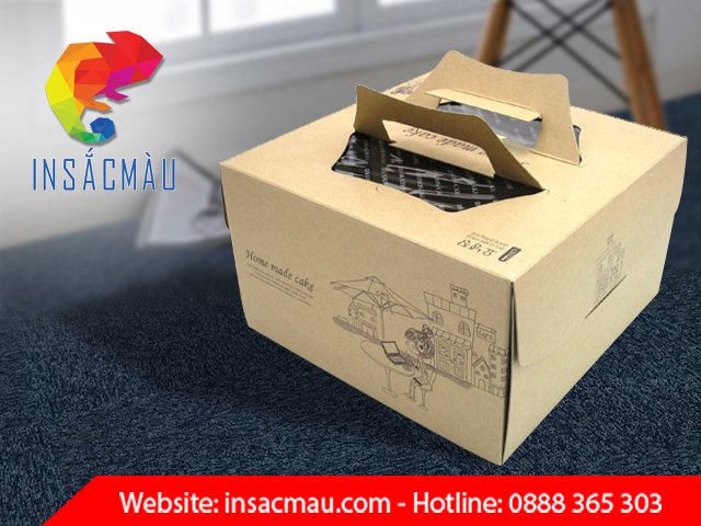 Mẫu hộp đựng bánh sinh nhật bằng giấy kraft