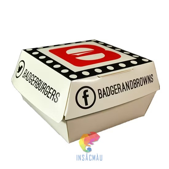In Hộp Giấy Đựng Hamburger 24 Kiểu hộp đựng hamburger vuông
