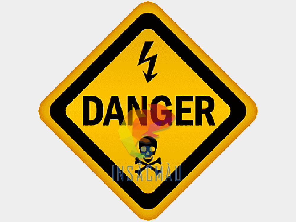 Mẫu tem nhãn cảnh báo điện giật