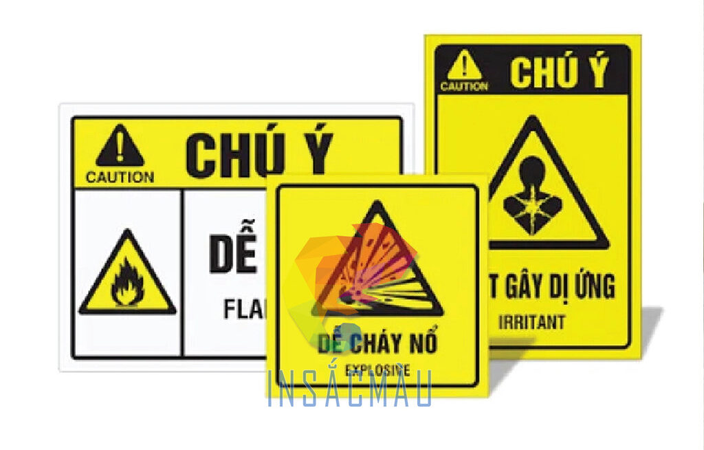 Mẫu tem nhãn cảnh báo hóa chất
