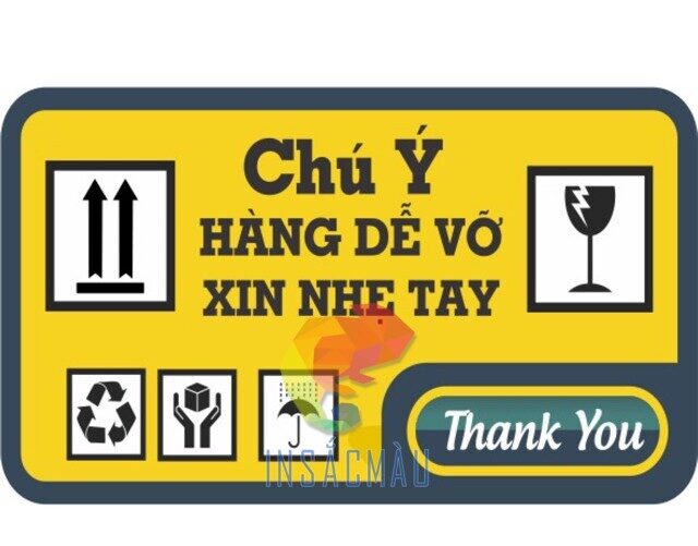 Mẫu tem cánh báo dễ vỡ
