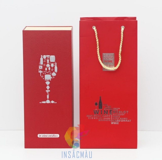 Mẫu hộp đựng rượu màu đỏ bắt mắt