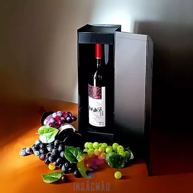 Mẫu hộp giấy đựng rượu nắp nam châm