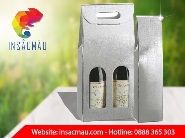 Mẫu hộp đựng rượu có quai xách tiện lợi