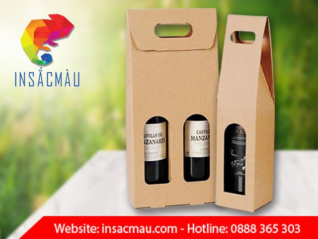 Mẫu hộp đựng rượu vang bằng giấy kraft