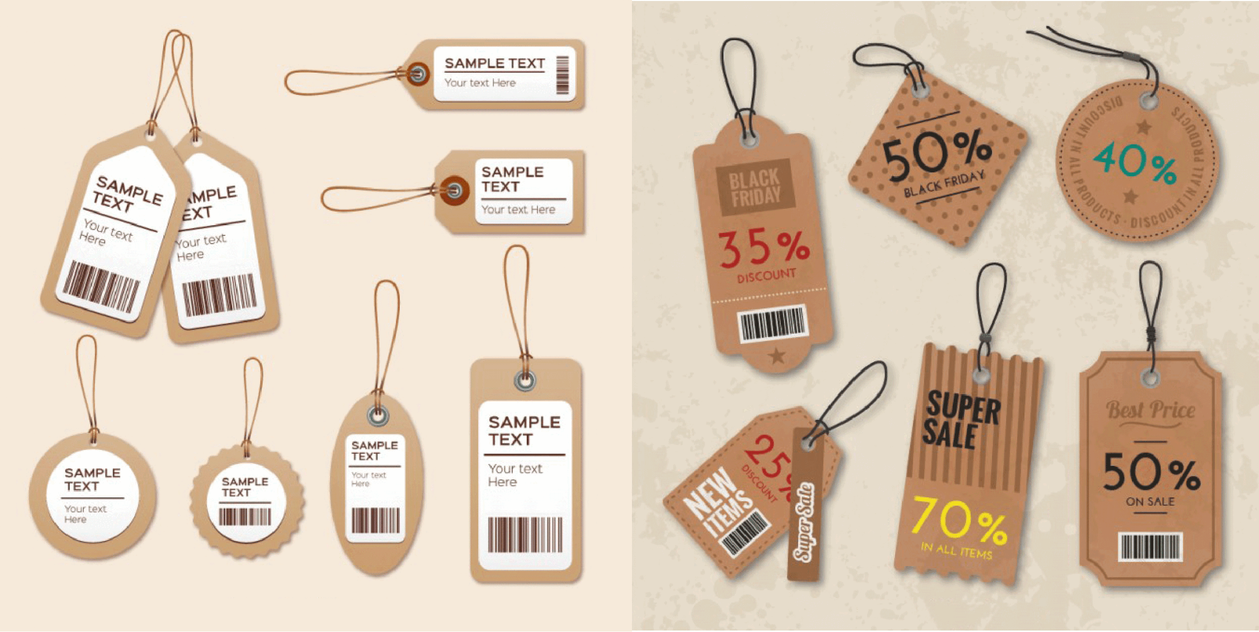 Chất liệu in tag giấy, thẻ treo sản phẩm phổ biến