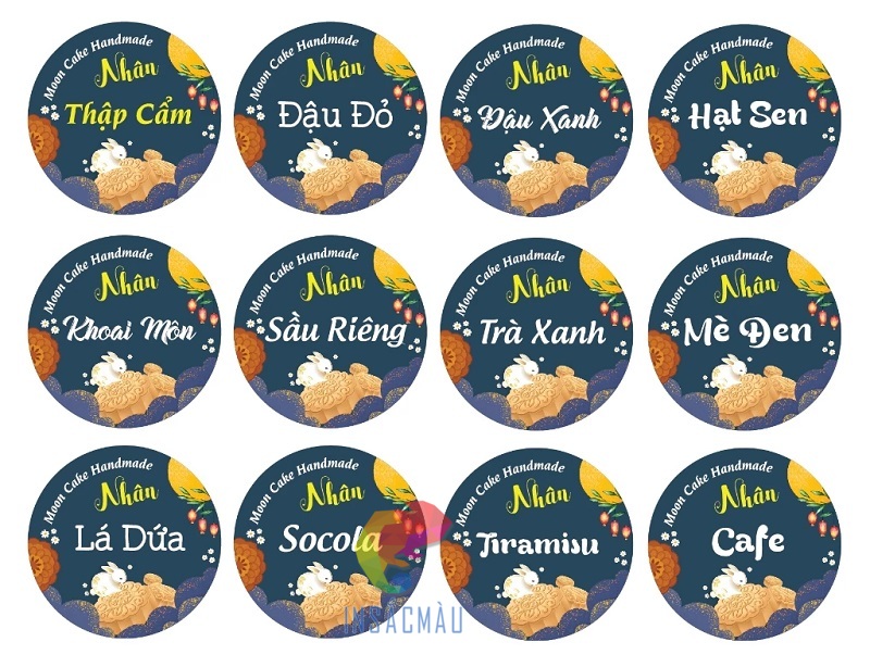 In Tem Nhãn Bánh Trung Thu 44 Mẫu tem dán bánh trung thu thiết kế đẹp ấn tượng