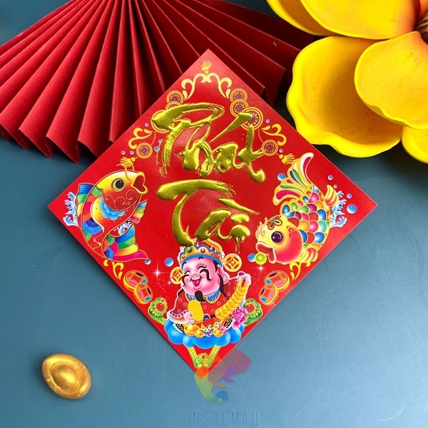 In Tem Nhãn Dán Quà Tết 55 Tem decal dán quà Tết "Phát Tài"