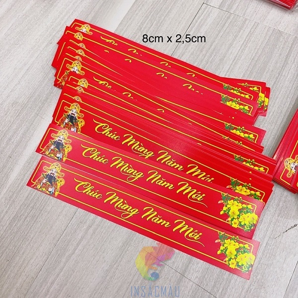 In Tem Nhãn Dán Quà Tết 50 Mẫu tem nhãn dán quà Tết dạng dài