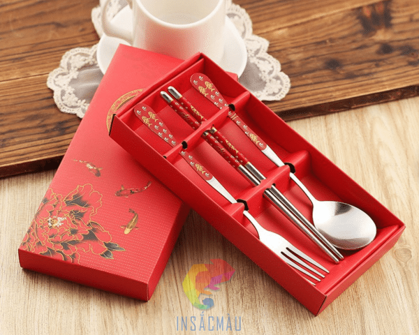 Mẫu hộp giấy đựng đũa, muỗng và nĩa kiểu nắp rời cao cấp