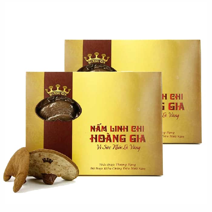 Mẫu hộp giấy đựng nấm linh chi sang trọng, ấn tượng