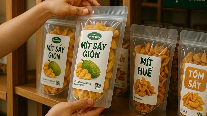 Mẫu tem mít sấy đẹp, sang trọng