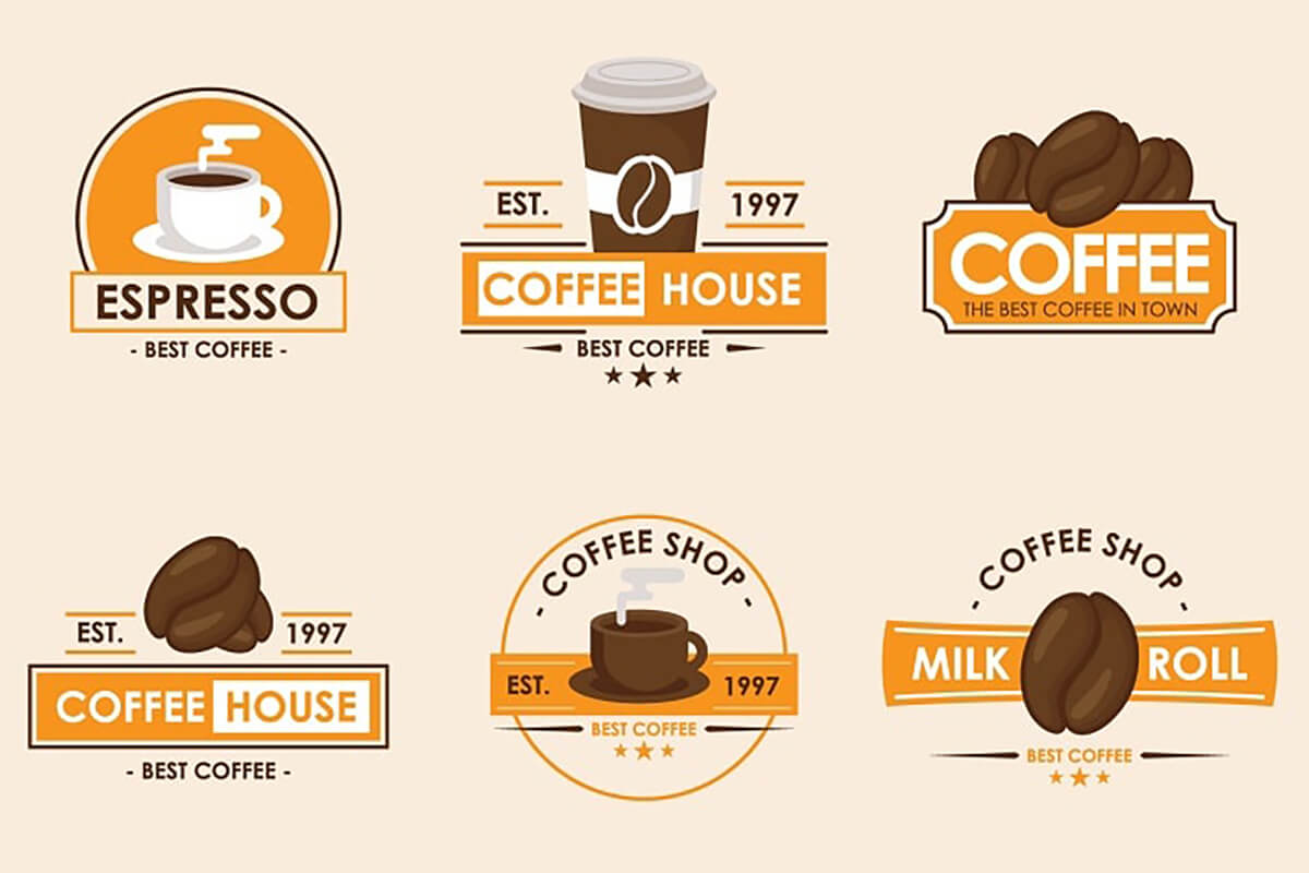 Mẫu logo hình ly cà phê - 3