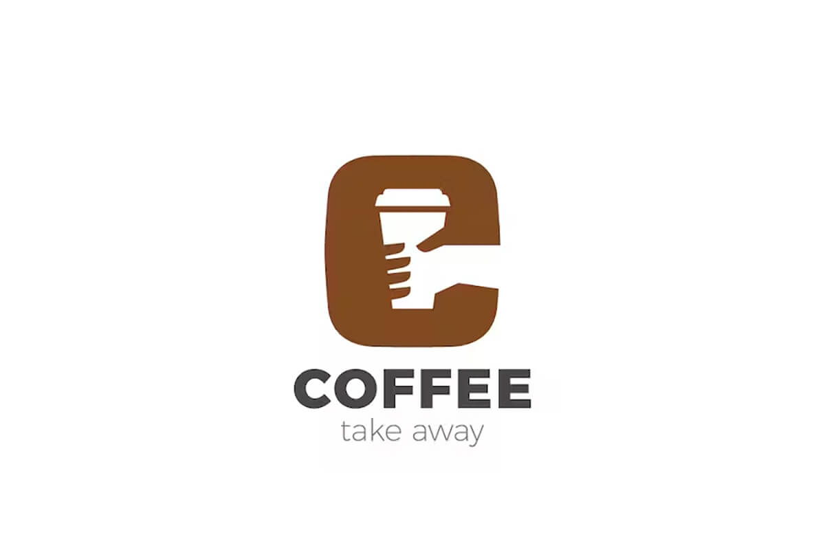 Mẫu logo hình ly cà phê - 6