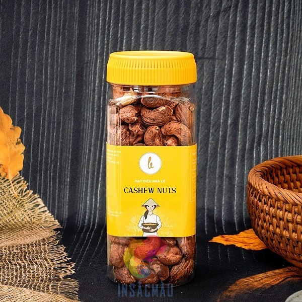 Mẫu tem hạt điều hình chữ nhật, dán quanh thân hộp
